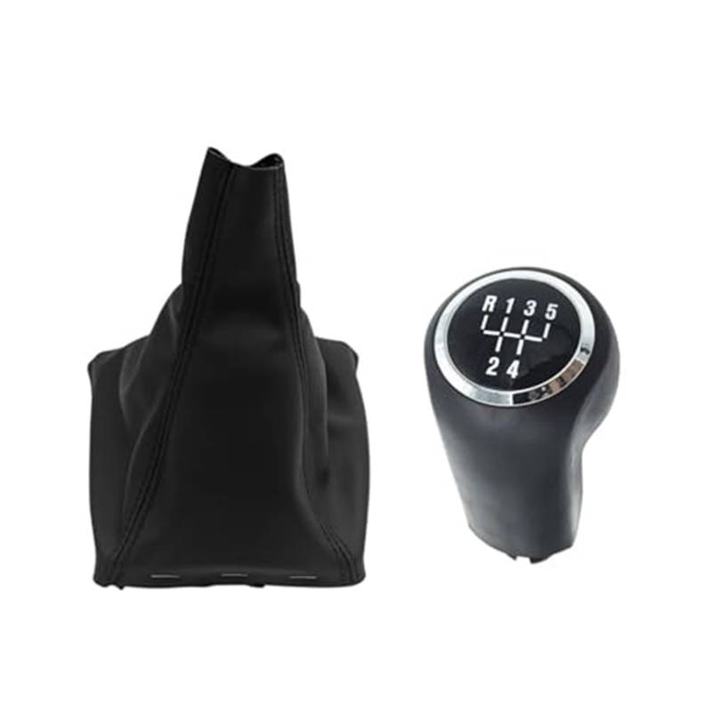 Szwaldaper 5 6-Gang-Schaltknauf Gamasche Kofferraumhebel Schaltstiftgriff Handballabdeckung, for Opel, for Vauxhall, Zafira B 2005-2014 Schaltsackabdeckung fürs Auto(Black 5 Speed) von Szwaldaper