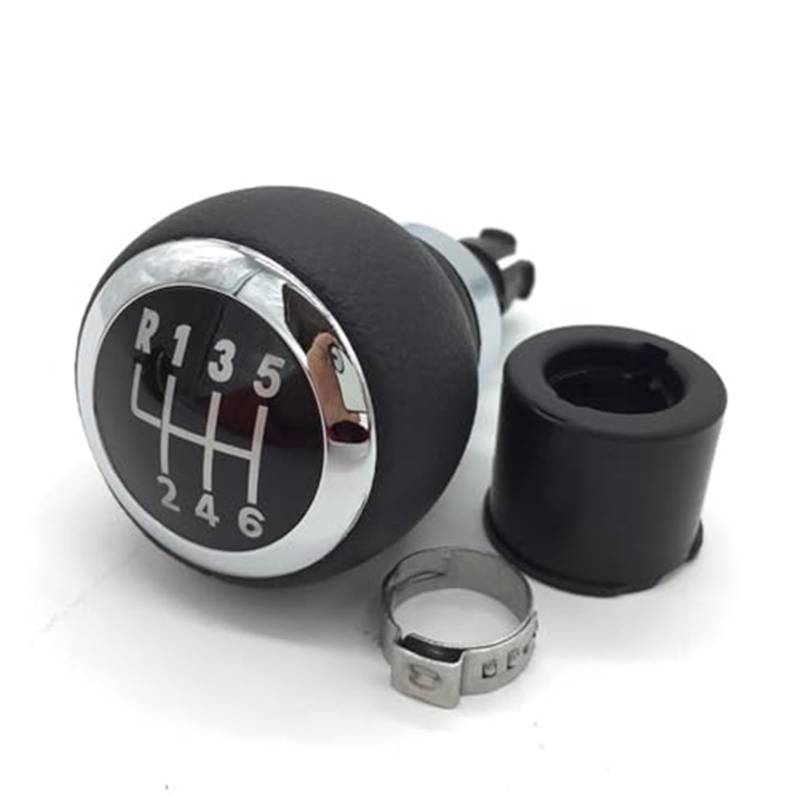 Szwaldaper 5 6 Gang Schaltknauf Hebel Schaltmanschette Kofferraumabdeckung, for VW, Passat, B6 2005-2011 Handbuch Schaltsackabdeckung fürs Auto(Black 6 Speed Knob) von Szwaldaper