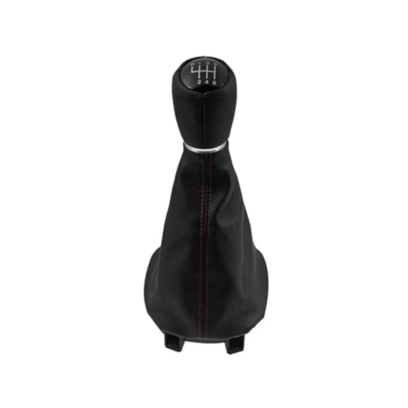 Szwaldaper 5 6 Gang Schaltknauf Hebel Schaltmanschette Leder Kofferraumabdeckung, for Seat, Leon 1 MK1 Toledo II MK2 1998-2005 Autozubehör Schaltsackabdeckung fürs Auto(Black 6 Speed) von Szwaldaper