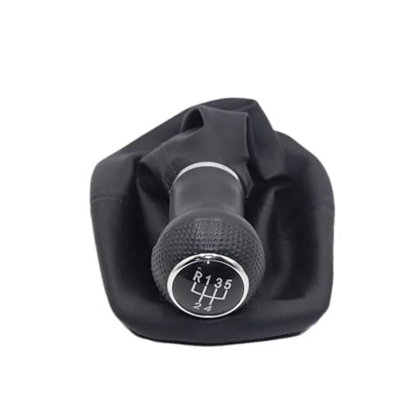 Szwaldaper 5 6 Gang Schaltknauf Hebel Schaltmanschette PU-Leder, for Seat, Leon Toledo 1999-2001 Schaltknauf Schaltsackabdeckung fürs Auto(Black R12345 Speed Type 1) von Szwaldaper