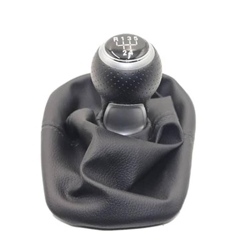 Szwaldaper 5 6 Gang Schaltknauf Hebel Schaltmanschette PU-Leder, for Seat, Leon Toledo 1999-2001 Schaltknauf Schaltsackabdeckung fürs Auto(Black R12345 Speed Type 5) von Szwaldaper