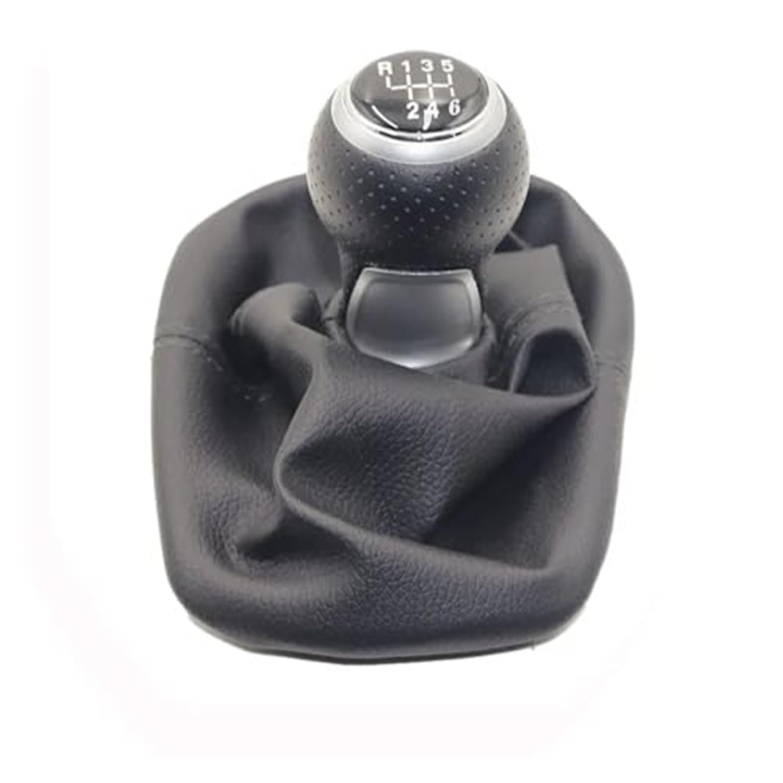 Szwaldaper 5 6 Gang Schaltknauf Hebel Schaltmanschette PU-Leder, for Seat, Leon Toledo 1999-2001 Schaltknauf Schaltsackabdeckung fürs Auto(Black R123456 Speed Type 5) von Szwaldaper