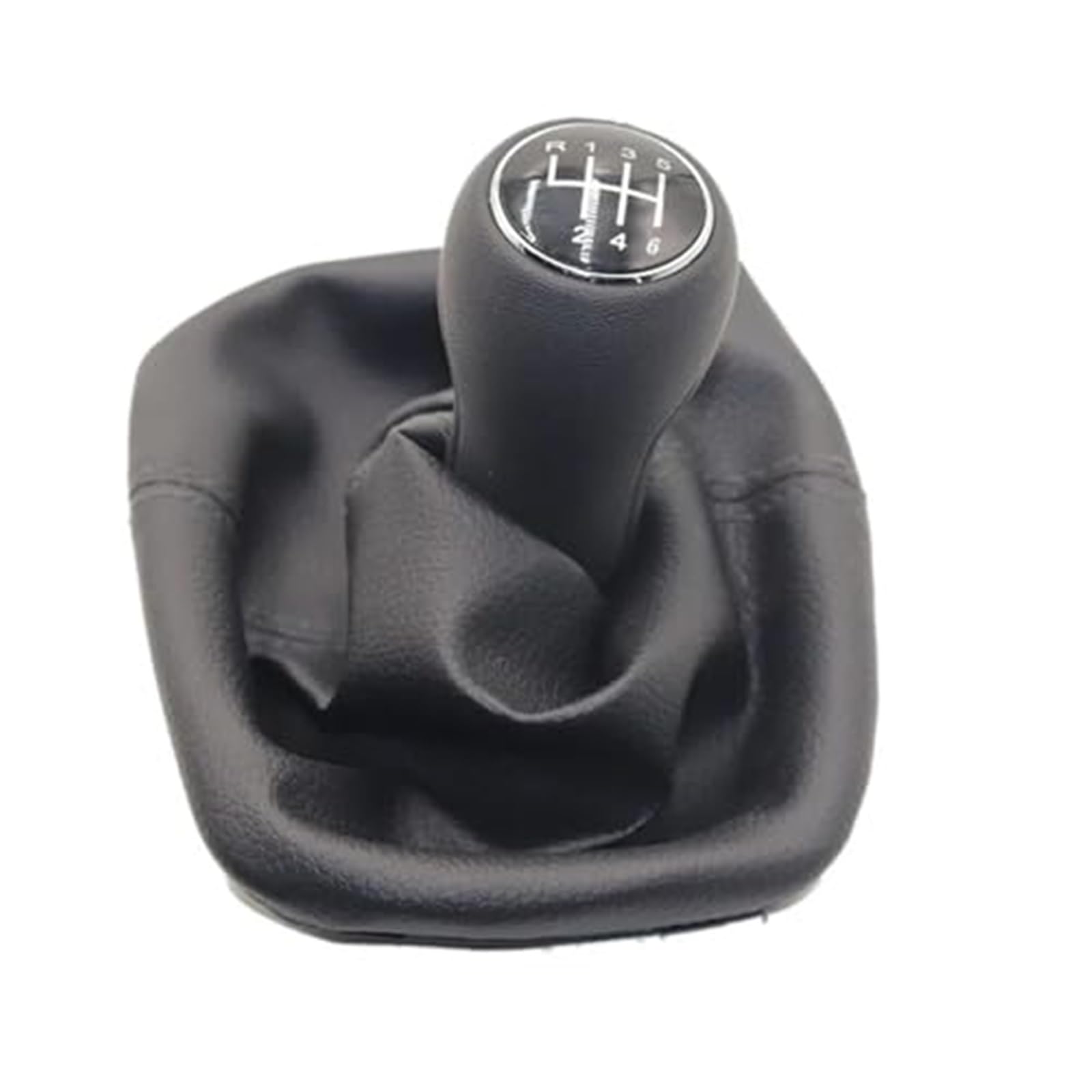 Szwaldaper 5 6 Gang Schaltknauf Hebel Schaltmanschette PU-Leder, for Seat, Leon Toledo 1999-2001 Schaltknauf Schaltsackabdeckung fürs Auto(Black R123456 Speed Type 6) von Szwaldaper
