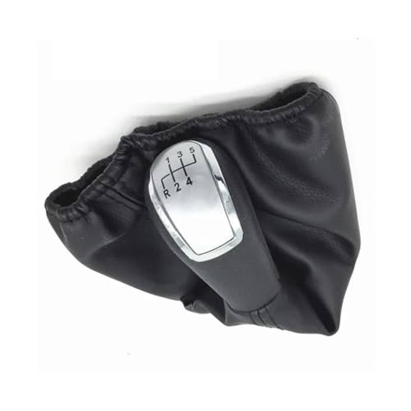 Szwaldaper 5 6-Gang-Schaltknauf-Hebelmanschettenmanschettenabdeckung, for Mercedes-Benz, C-Klasse W203 S203 W202 BJ 93–01, A-Klasse W168 97–04 Schaltsackabdeckung fürs Auto(Black Silver R12345) von Szwaldaper