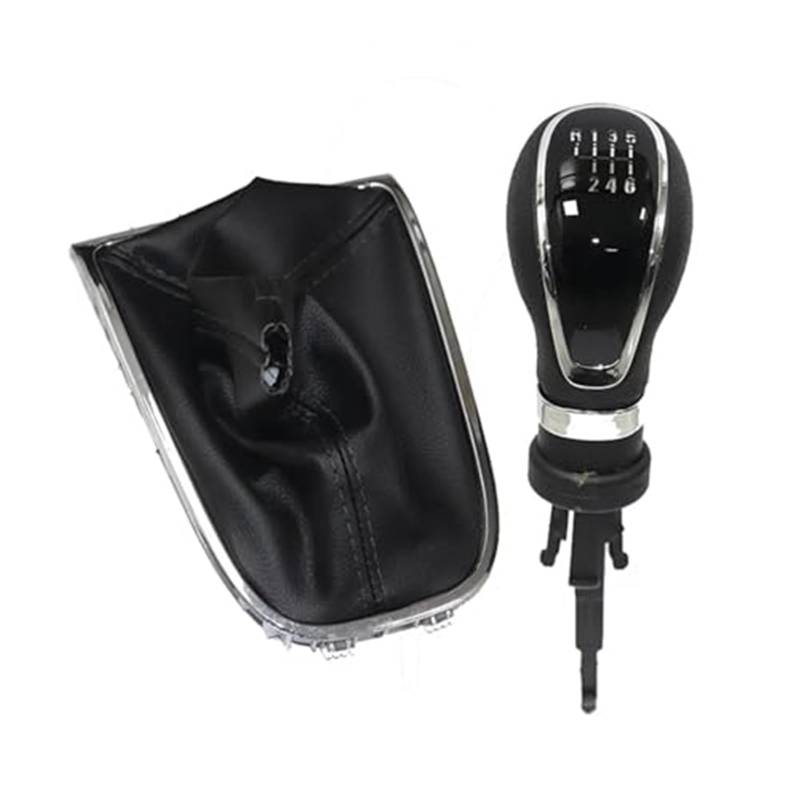 Szwaldaper 5 6 Gang Schaltknauf Kofferraumabdeckung Gamasche Hebel Schaltgriff Stick, for Vauxhall, for Opel, Astra J GTC 2011-2019 Schaltgetriebe Schaltsackabdeckung fürs Auto(Black 6 Speed) von Szwaldaper