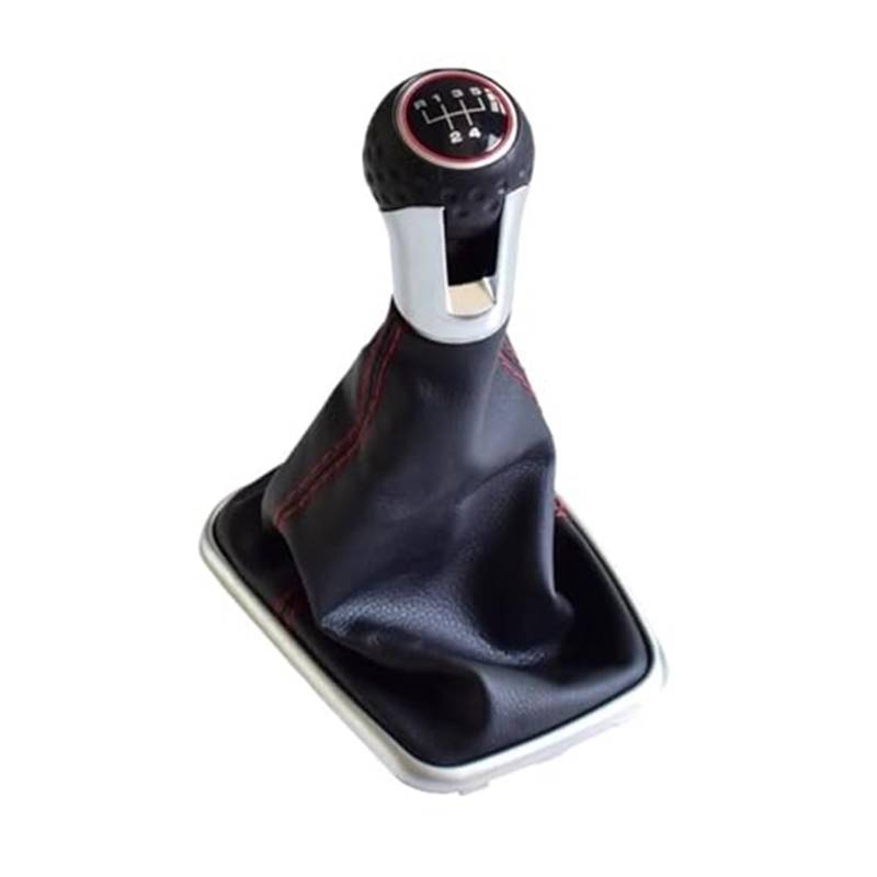 Szwaldaper 5 6 Gang Schaltmanschette Kofferraumabdeckung, for VW, for Bora, MK4 Golf4 Jetta4 1998-2004 Schaltknauf Manueller Auto-Stick Kompletter Hebel Handball Schaltsackabdeckung fürs Auto(Black 5 von Szwaldaper