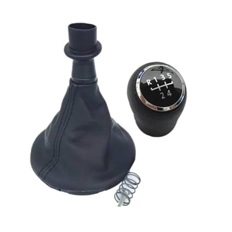 Szwaldaper 5-Gang-Auto-Schaltknauf-Manschettenabdeckung, for VW, Transport T5 T5.1 T6 2003–2015, Schalthebelmanschette Schaltsackabdeckung fürs Auto(Black Black 5 Speed) von Szwaldaper