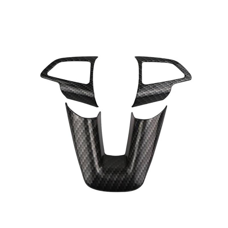 Szwaldaper ABS Chrom Auto Lenkrad Dekoration Trim Aufkleber, for Ford, for Focus, for 3 4 MK3 MK4 2015-2017 2018, Zubehör Auto-Lenkradaufkleber(Carbon Fiber TOP) von Szwaldaper