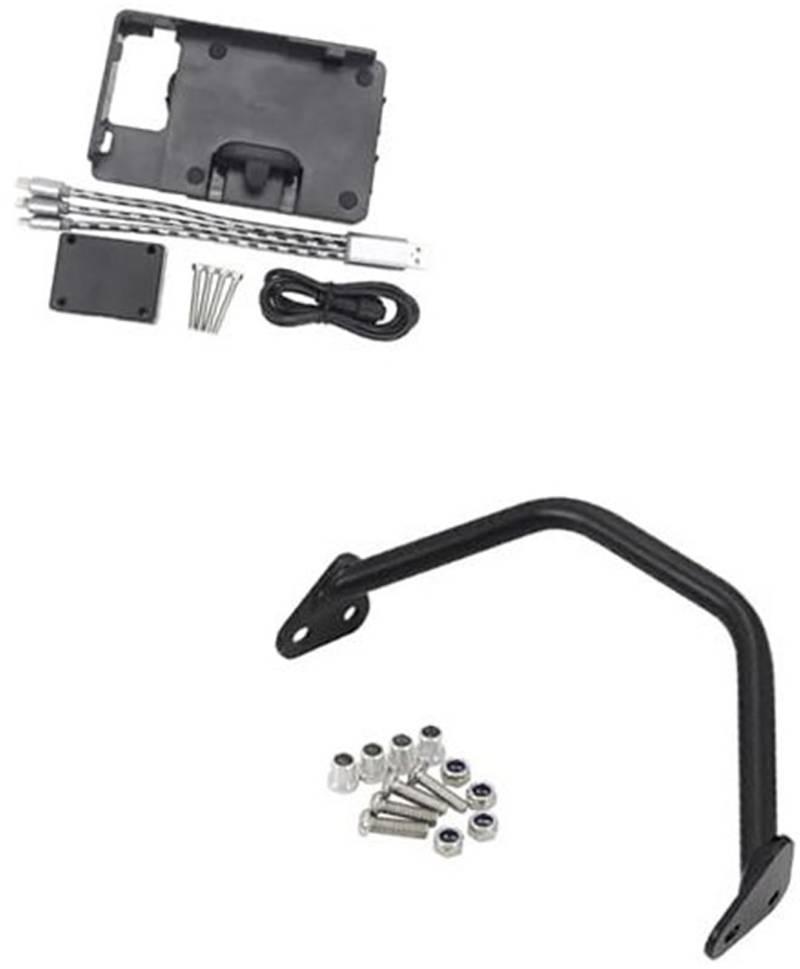 Szwaldaper Abnehmbarer Telefonhalter, for, S1000XR 2015-2019 Motorradzubehör Navigationshalterung GPS-Ladetelefonhalter USB Motorrad-Telefonhalterung(Black BC) von Szwaldaper