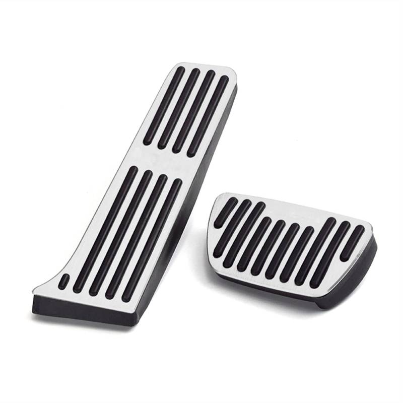 Szwaldaper Aluminium Auto Gaspedal Kraftstoff Bremspedal Fußstütze Pedale Abdeckung rutschfeste Pads, for Toyota, for Camry XV70 2018 2019 2020 Autopedalabdeckungsset(at 2pcs Silver) von Szwaldaper