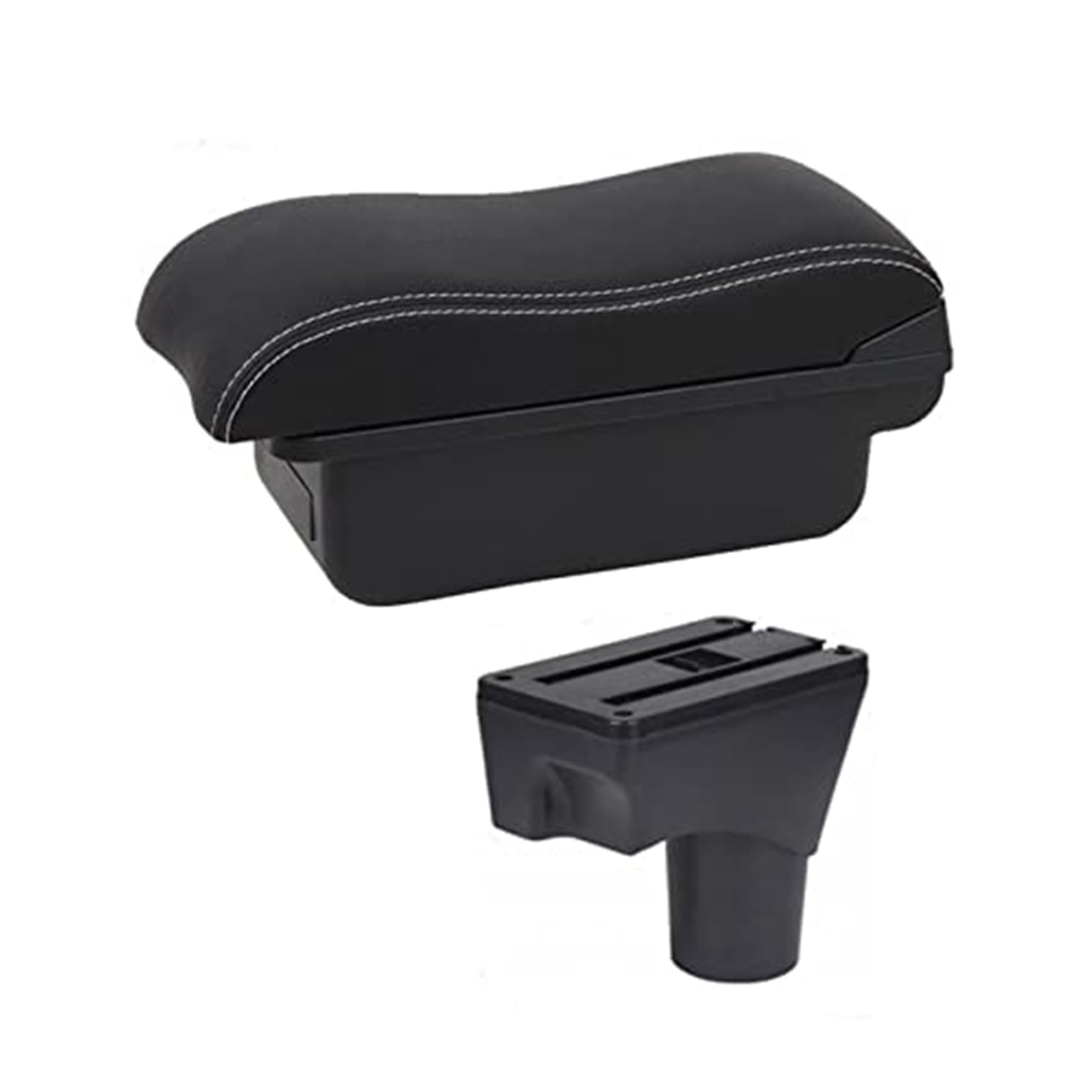 Szwaldaper Armlehnenbox Mittelkonsole Armlehne, for Nissan, for March, for Micra, K13 MK4 IV Auto Central Console Storage Car Auto-Armlehnenbox(Black B3 3 USB) von Szwaldaper