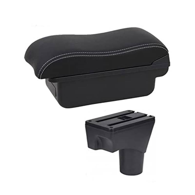 Szwaldaper Armlehnenbox Mittelkonsole Armlehne, for Nissan, for March, for Micra, K13 MK4 IV Auto Central Console Storage Car Auto-Armlehnenbox(Black B3 3 USB) von Szwaldaper