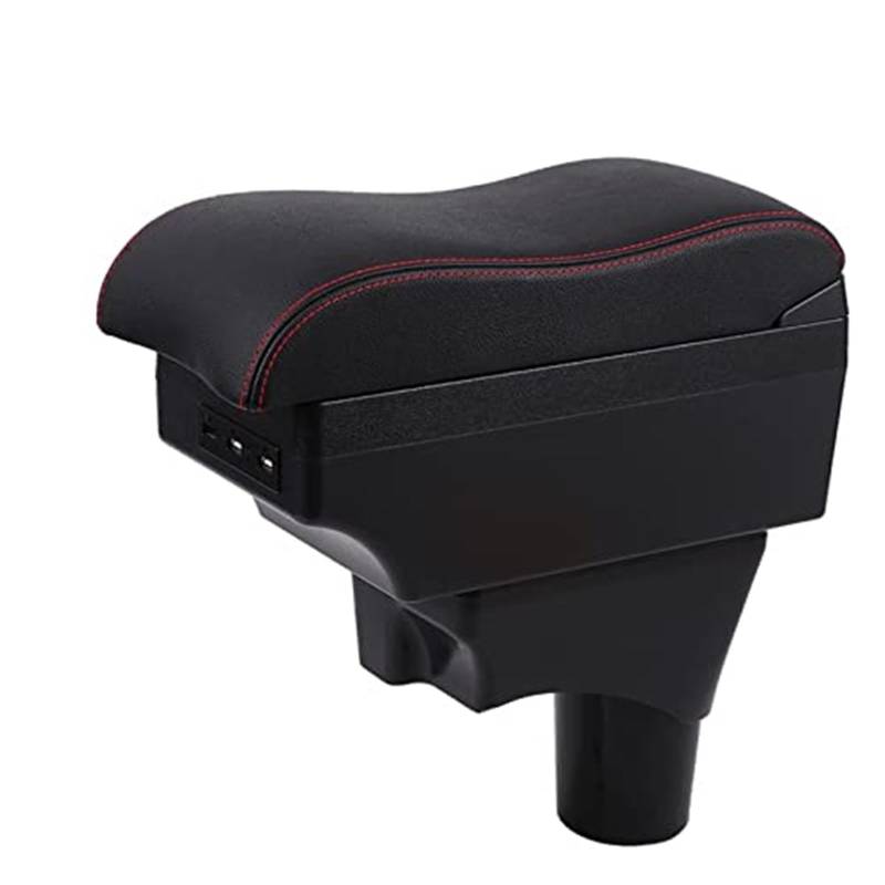 Szwaldaper Armlehnenbox Mittelkonsole Armlehne, for Nissan, for March, for Micra, K13 MK4 IV Auto Central Console Storage Car Auto-Armlehnenbox(Black C2 7 USB) von Szwaldaper