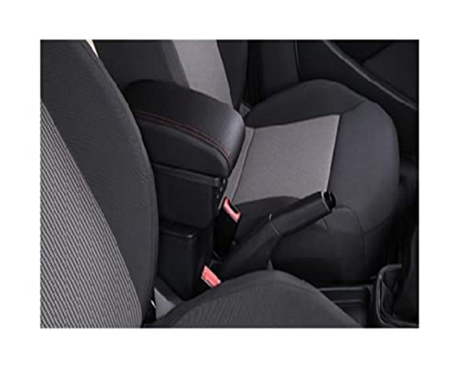 Szwaldaper Auto-Armlehnenbox, Armlehne, Auto-Armlehne, Mittelkonsole, Aufbewahrungsbox, Zubehör, for Sitz, for Leon Auto-Armlehnenbox(Black B-Black Red Line) von Szwaldaper