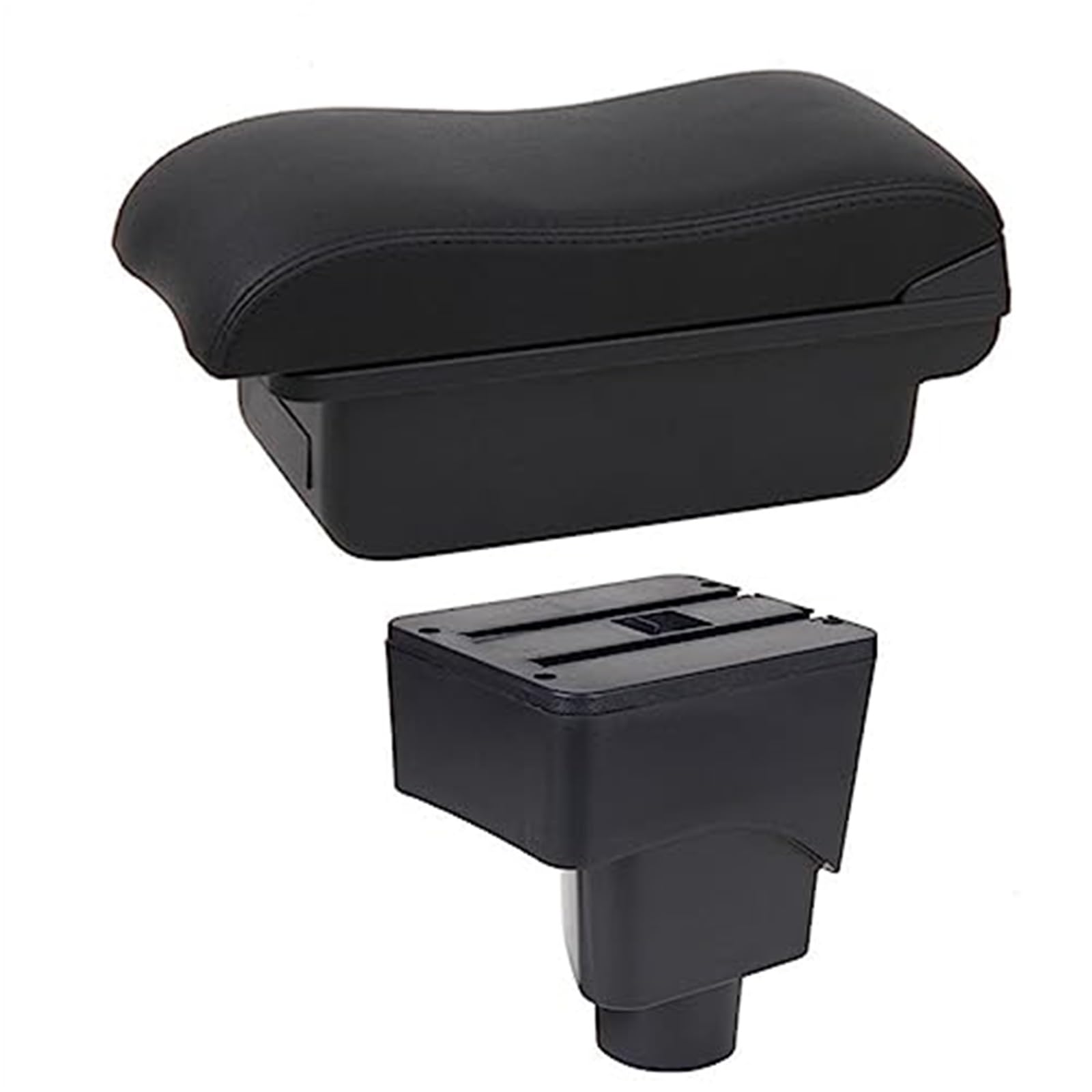 Szwaldaper Auto-Armlehnenbox, Auto-Armlehnen-Mittelkonsolen-Aufbewahrung, USB-Autozubehör, for Ford, for Ecosport, 2013–2017 Auto-Armlehnenbox(Black B2 Black Line) von Szwaldaper