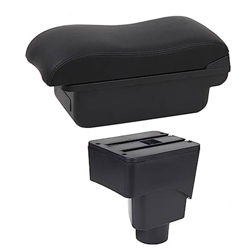 Szwaldaper Auto-Armlehnenbox, Auto-Armlehnen-Mittelkonsolen-Aufbewahrung, USB-Autozubehör, for Ford, for Ecosport, 2013–2017 Auto-Armlehnenbox(Black B2 Black Line) von Szwaldaper