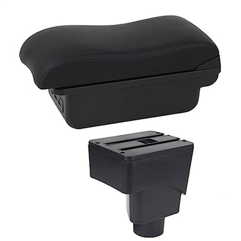 Szwaldaper Auto-Armlehnenbox, Auto-Armlehnen-Mittelkonsolen-Aufbewahrung, USB-Autozubehör, for Ford, for Ecosport, 2013–2017 Auto-Armlehnenbox(Black C2 Black Line) von Szwaldaper