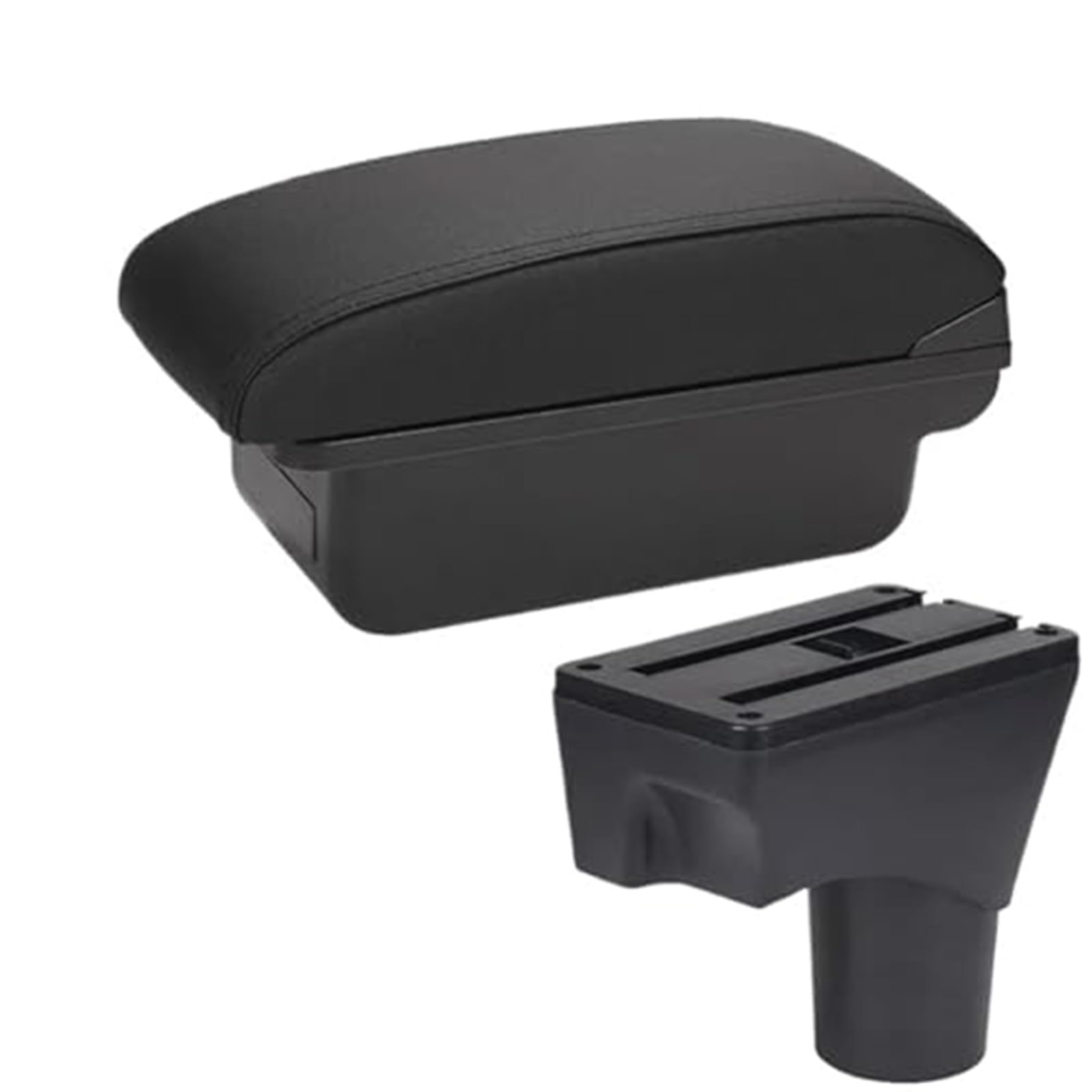 Szwaldaper Auto-Armlehnenbox, Mittelkonsolen-Aufbewahrungsbox, for Nissan, for März, for Micra, K13 MK4 IV, for Sunny 2010–2022, Autozubehör Auto-Armlehnenbox(Black C2 Black Line No USB) von Szwaldaper