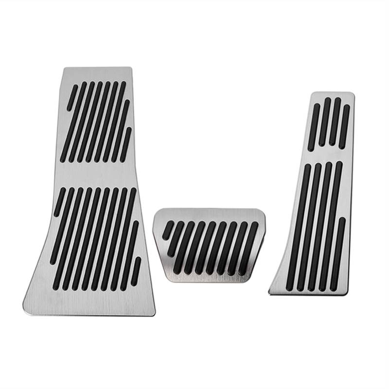 Szwaldaper Auto Pedal Pad Kraftstoff Gaspedal Bremspedal Fußstütze Pedal Abdeckung Aluminium Zubehör, for, for X5 X6 E70 E71 E72 F15 F16 F85 F86 Autopedalabdeckungsset(Footrest at 3pcs) von Szwaldaper
