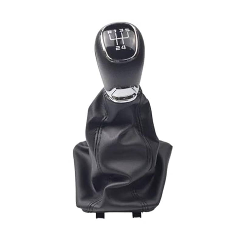 Szwaldaper Auto-Schaltknauf-Abdeckung, for Skoda, for Octavia, A5 A6 2004–2012, manueller 5-6-Gang-Hebelgriff, Gamasche, Leder-Kofferraumhülle Schaltsackabdeckung fürs Auto(Black 5 Speed-Set) von Szwaldaper