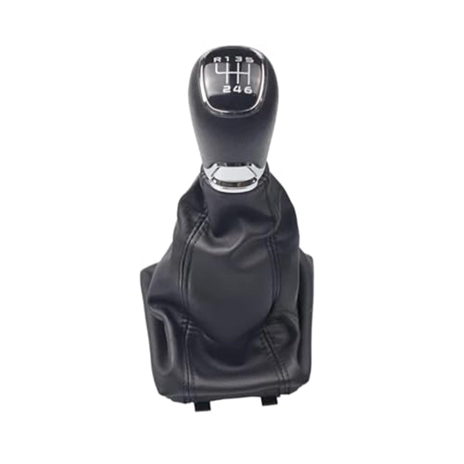 Szwaldaper Auto-Schaltknauf-Abdeckung, for Skoda, for Octavia, A5 A6 2004–2012, manueller 5-6-Gang-Hebelgriff, Gamasche, Leder-Kofferraumhülle Schaltsackabdeckung fürs Auto(Black 6 Speed-Set) von Szwaldaper