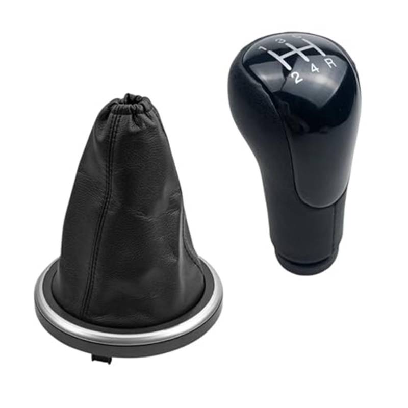 Szwaldaper Auto-Schaltknauf-Gamaschenmanschettenabdeckung, for Ford, for Fiesta, MK6 Fusion Transit Connect 2002-2008, Gehäusekragen Schaltsackabdeckung fürs Auto(Black 5 Speed Black Case) von Szwaldaper