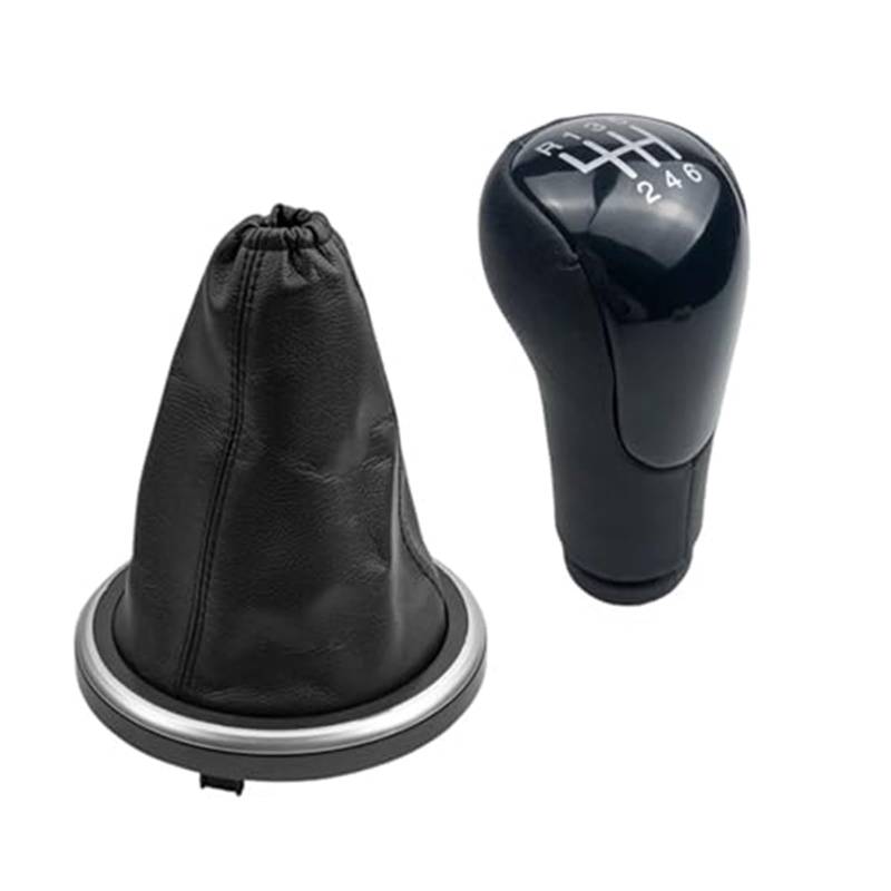 Szwaldaper Auto-Schaltknauf-Gamaschenmanschettenabdeckung, for Ford, for Fiesta, MK6 Fusion Transit Connect 2002-2008, Gehäusekragen Schaltsackabdeckung fürs Auto(Black 6 Speed Black Case) von Szwaldaper