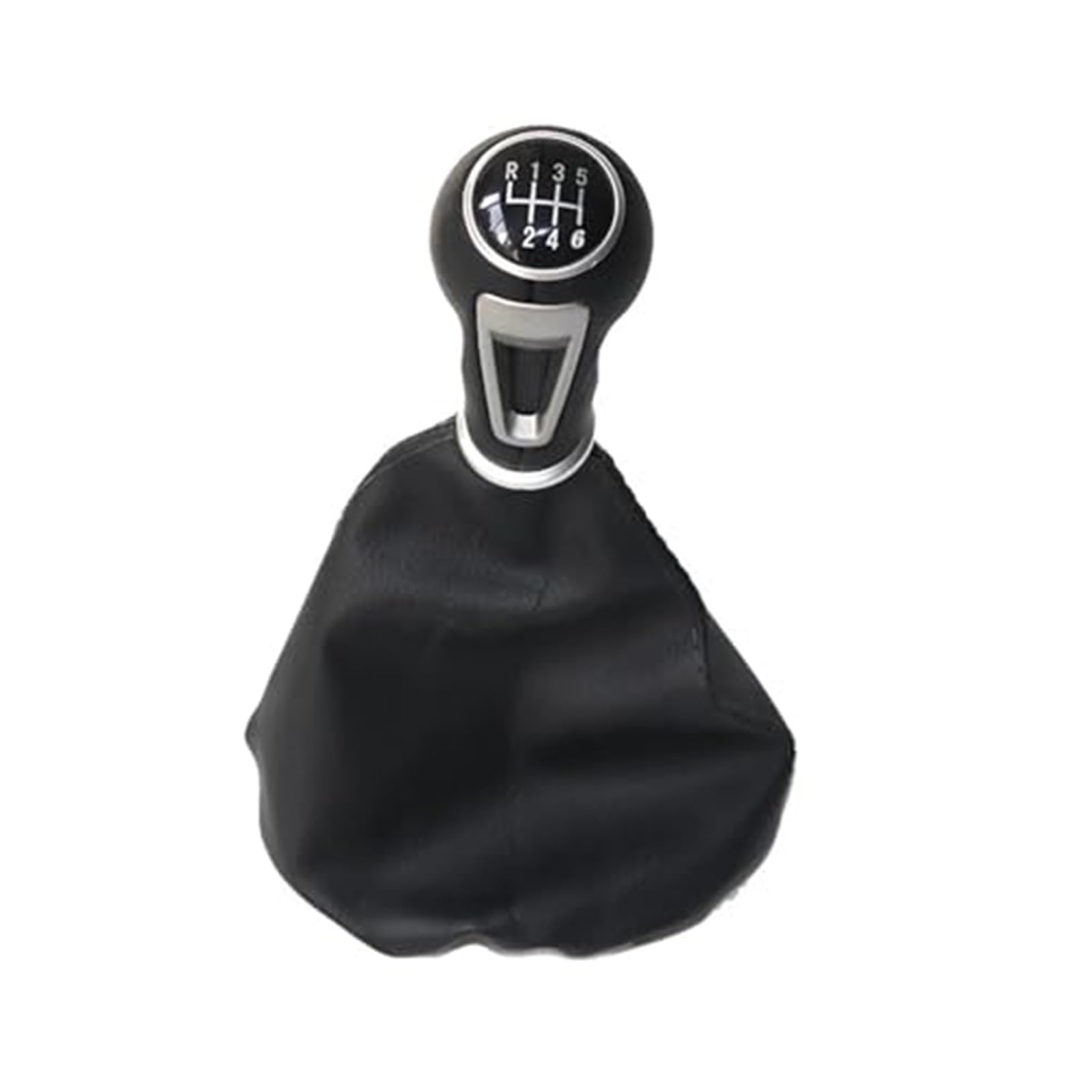 Szwaldaper Auto Schaltknauf Hebel Stick Gamasche Kofferraumabdeckung Kragen Leder, for Seat, Ibiza IV Schaltsackabdeckung fürs Auto(Black 6 Speed Set) von Szwaldaper
