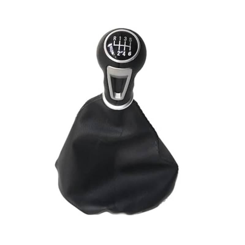 Szwaldaper Auto Schaltknauf Hebel Stick Gamasche Kofferraumabdeckung Kragen Leder, for Seat, Ibiza IV Schaltsackabdeckung fürs Auto(Black 6 Speed Set) von Szwaldaper