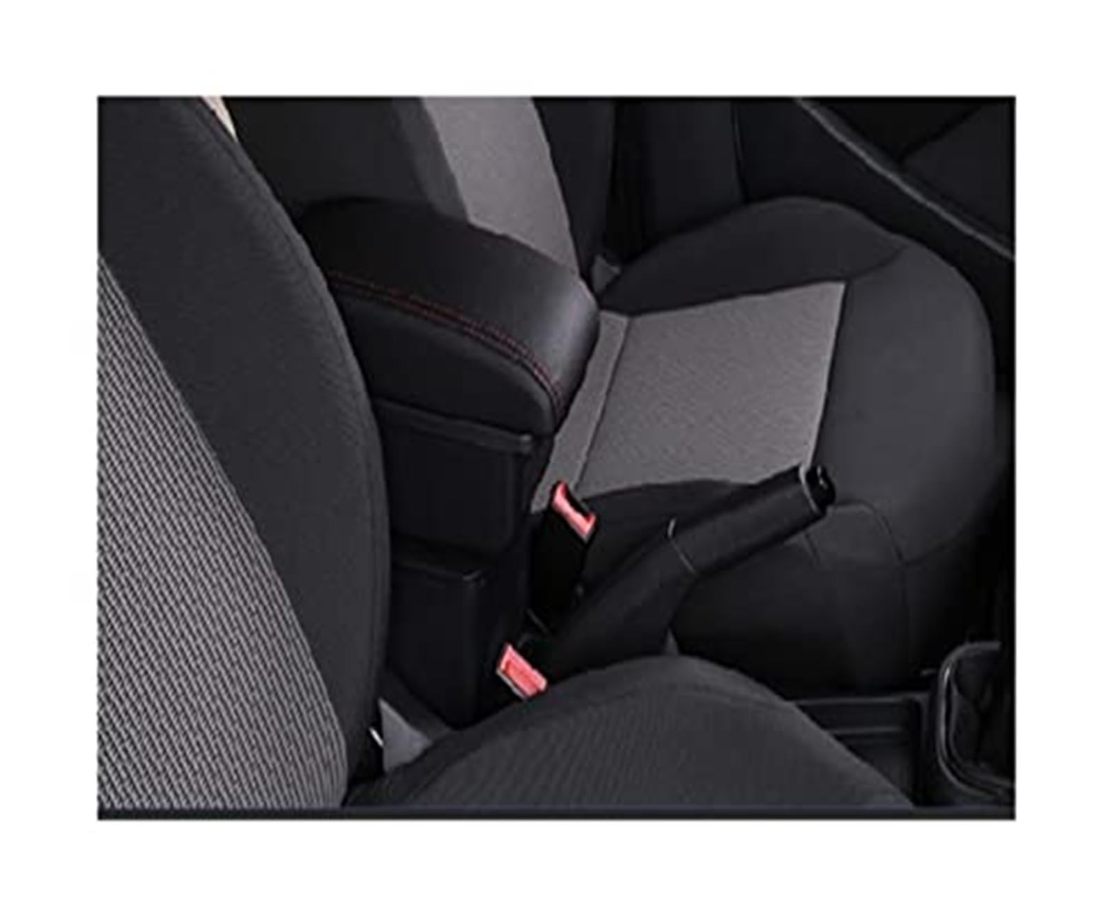 Szwaldaper Autozubehör, for Seat, for Leon Auto-Armlehnenbox, Armlehne, Auto-Armlehne, Mittelkonsole, Aufbewahrungsbox Auto-Armlehnenbox(Black A-Black Red Line) von Szwaldaper