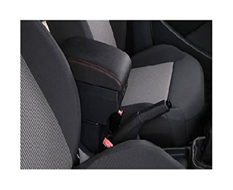 Szwaldaper Autozubehör, for Seat, for Leon Auto-Armlehnenbox, Armlehne, Auto-Armlehne, Mittelkonsole, Aufbewahrungsbox Auto-Armlehnenbox(Black C-Black Red Line) von Szwaldaper