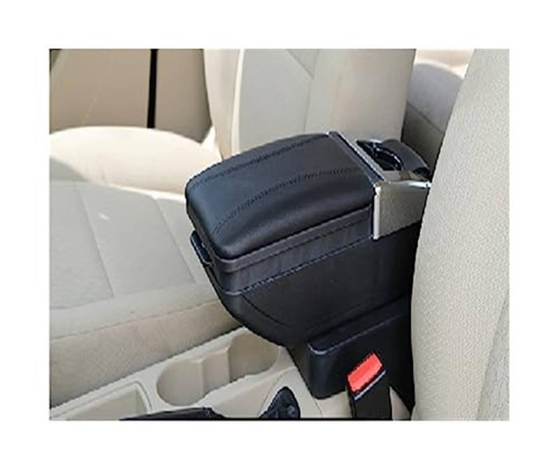 Szwaldaper Autozubehör, for Skoda, for Fabia III, for Combi 2015–2020, Auto-Armlehnenbox, Mittelkonsolen-Aufbewahrungsbox Auto-Armlehnenbox(Black A2 Black Line No USB) von Szwaldaper
