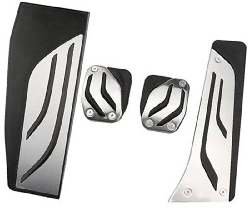 Szwaldaper Bremsbeschleuniger-Kraftstoff-Autopedale, for, 1 2 3 4Series M3 M4 E87 E90 F20 F21 F30 F32 F36 F80 F82 Fußstützen-Bremspedal Auto-Fußpedalmattenbezug(Black 4Pcs MT with Rest) von Szwaldaper