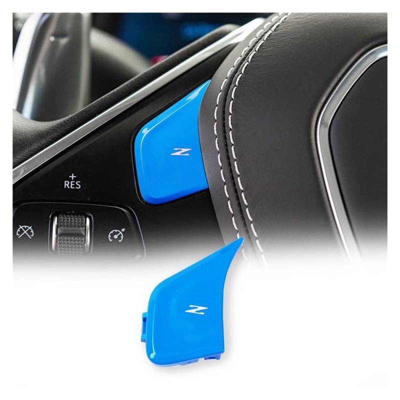 Szwaldaper Corvette, for C8 2020 2021 2022, rot blau Auto-Lenkrad-Z-Knopf-Abdeckungsverkleidung ersetzen Innenzubehör ABS Auto-Lenkradaufkleber(Blue) von Szwaldaper