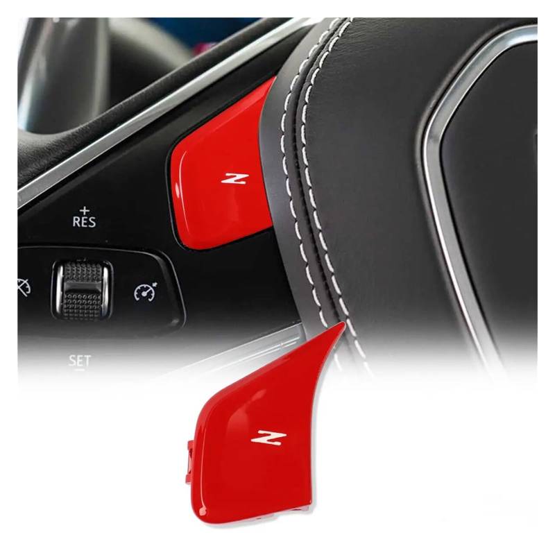 Szwaldaper Corvette, for C8 2020 2021 2022, rot blau Auto-Lenkrad-Z-Knopf-Abdeckungsverkleidung ersetzen Innenzubehör ABS Auto-Lenkradaufkleber(Red) von Szwaldaper