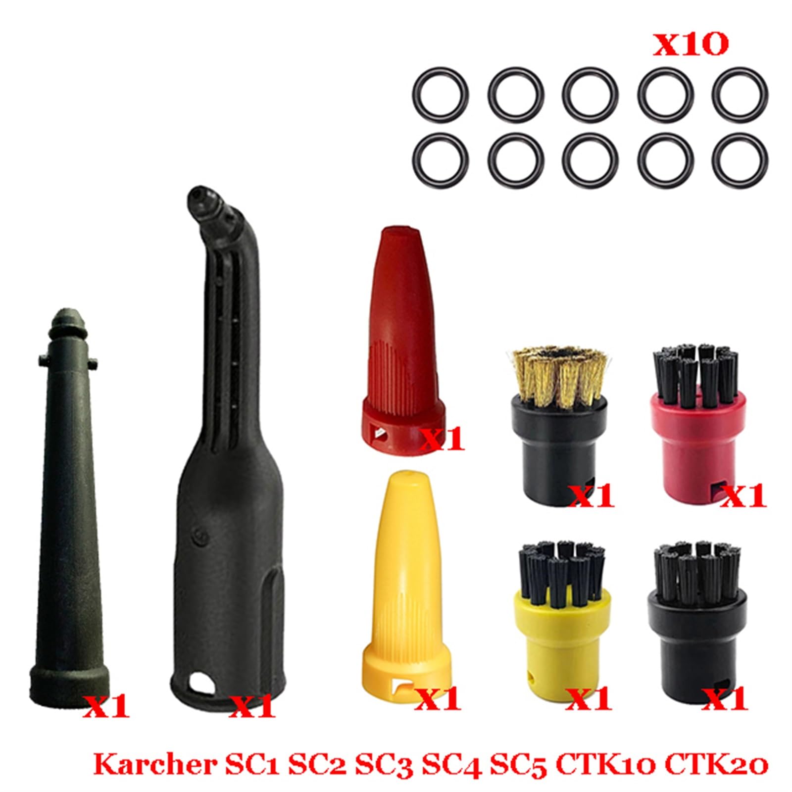 Szwaldaper Dampf Staubsauger Maschine SC1 SC2 SC3 SC4 SC5 SC7 CTK10 CTK20 Teile Pinsel Kopf Leistungsstarke Düse Zubehör Ersatzteile für Dampfreiniger(Set-4) von Szwaldaper