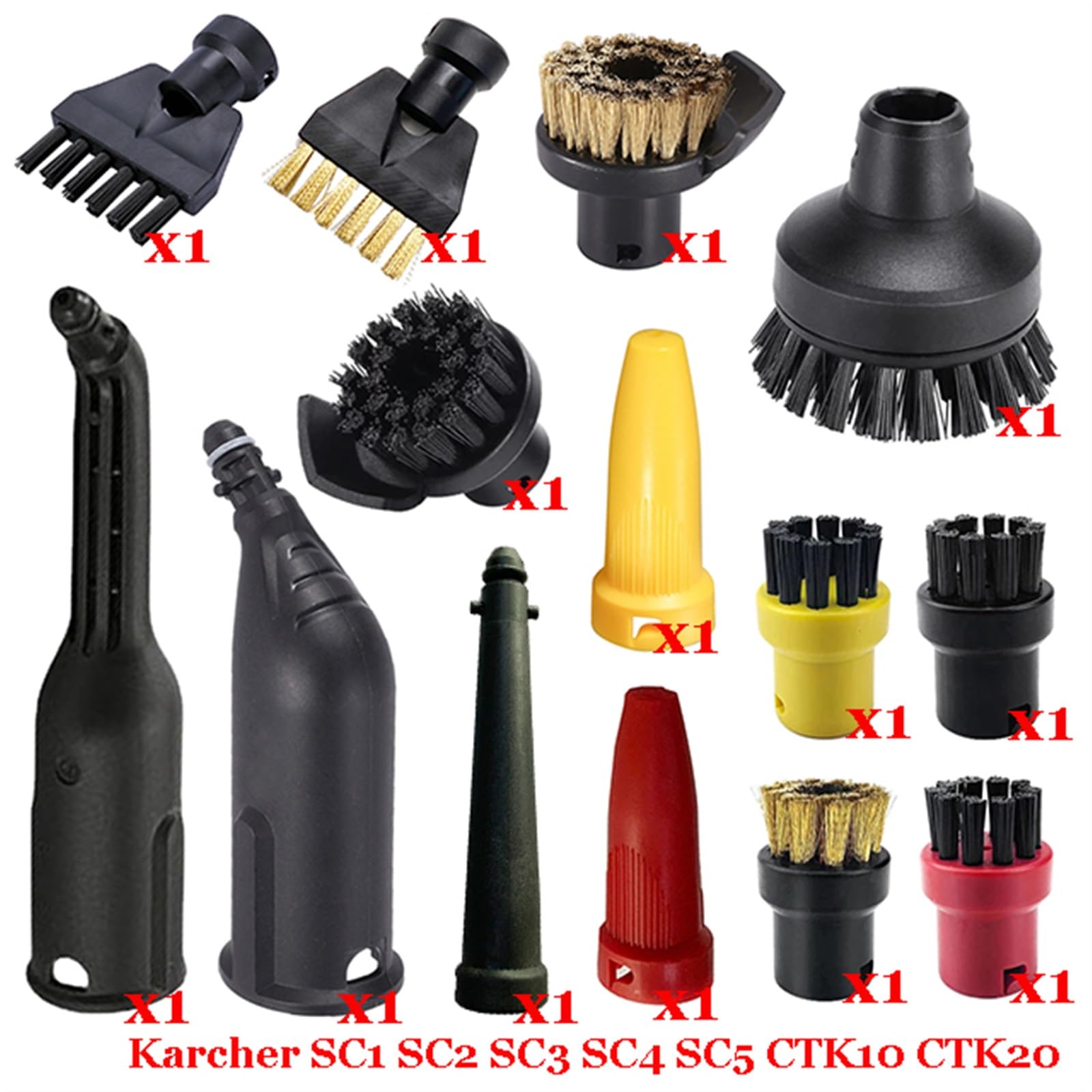 Szwaldaper Dampf Staubsauger Maschine for SC1 SC2 SC3 SC4 SC5 SC7 CTK10 CTK20 Teile Pinsel Kopf Leistungsstarke Düse Zubehör Ersatzteile für Dampfreiniger(Set-12) von Szwaldaper