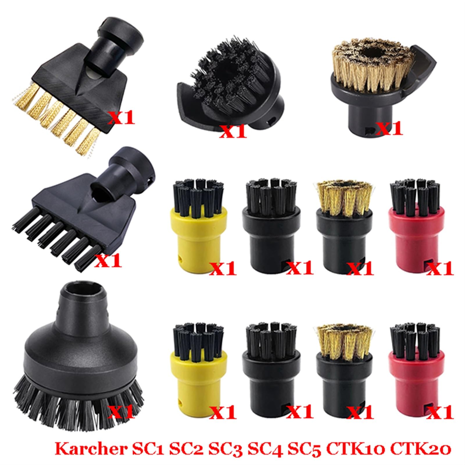 Szwaldaper Dampf Staubsauger Maschine for SC1 SC2 SC3 SC4 SC5 SC7 CTK10 CTK20 Teile Pinsel Kopf Leistungsstarke Düse Zubehör Ersatzteile für Dampfreiniger(Set-13) von Szwaldaper