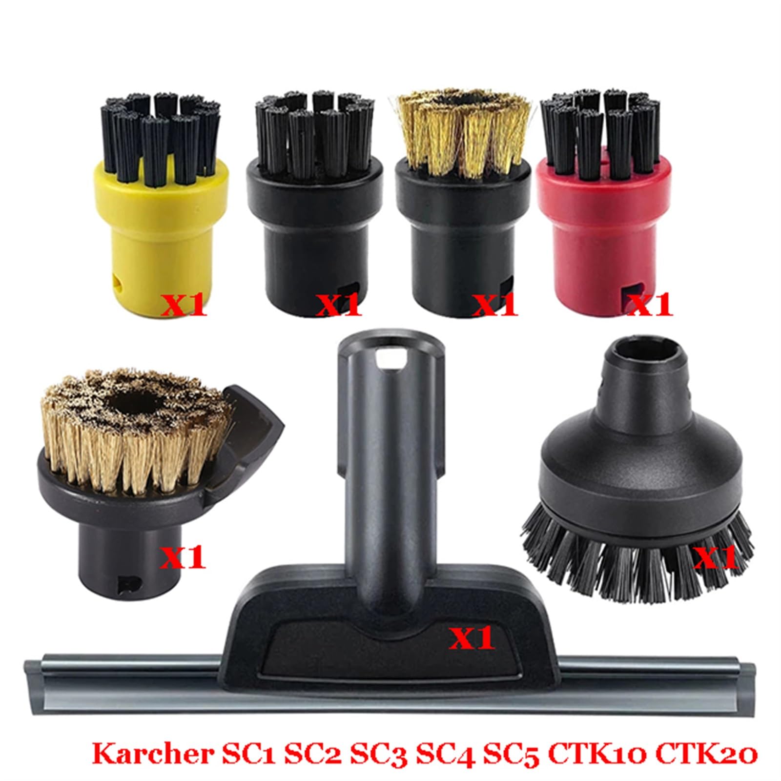 Szwaldaper Dampf Staubsauger Maschine for SC1 SC2 SC3 SC4 SC5 SC7 CTK10 CTK20 Teile Pinsel Kopf Leistungsstarke Düse Zubehör Ersatzteile für Dampfreiniger(Set-17) von Szwaldaper