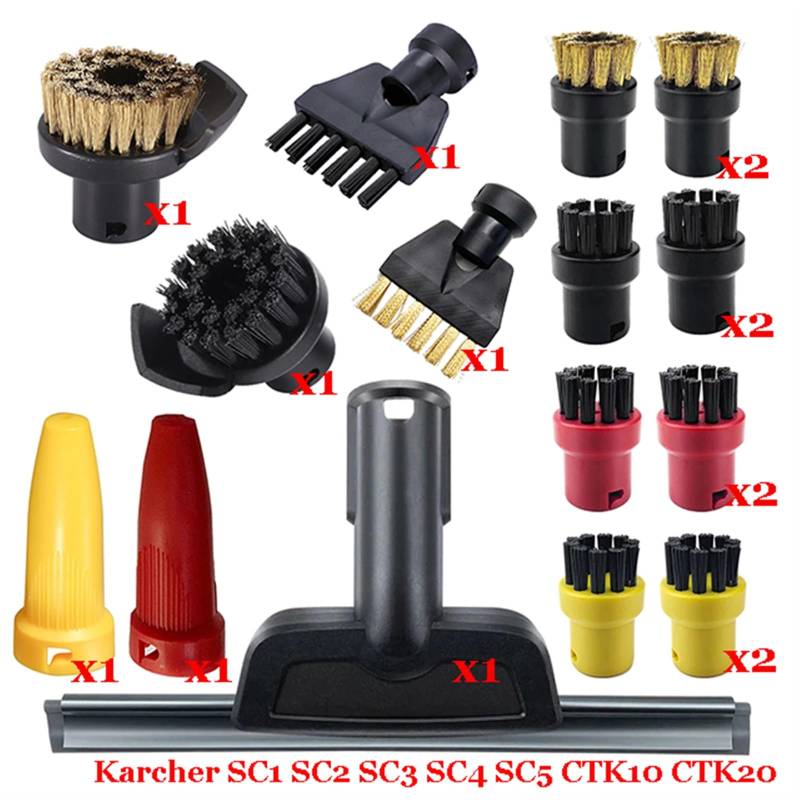 Szwaldaper Dampf Staubsauger Maschine for SC1 SC2 SC3 SC4 SC5 SC7 CTK10 CTK20 Teile Pinsel Kopf Leistungsstarke Düse Zubehör Ersatzteile für Dampfreiniger(Set-19) von Szwaldaper