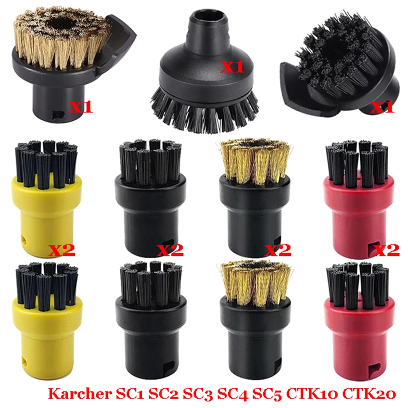 Szwaldaper Dampf Staubsauger Maschine for SC1 SC2 SC3 SC4 SC5 SC7 CTK10 CTK20 Teile Pinsel Kopf Leistungsstarke Düse Zubehör Ersatzteile für Dampfreiniger(Set-2) von Szwaldaper