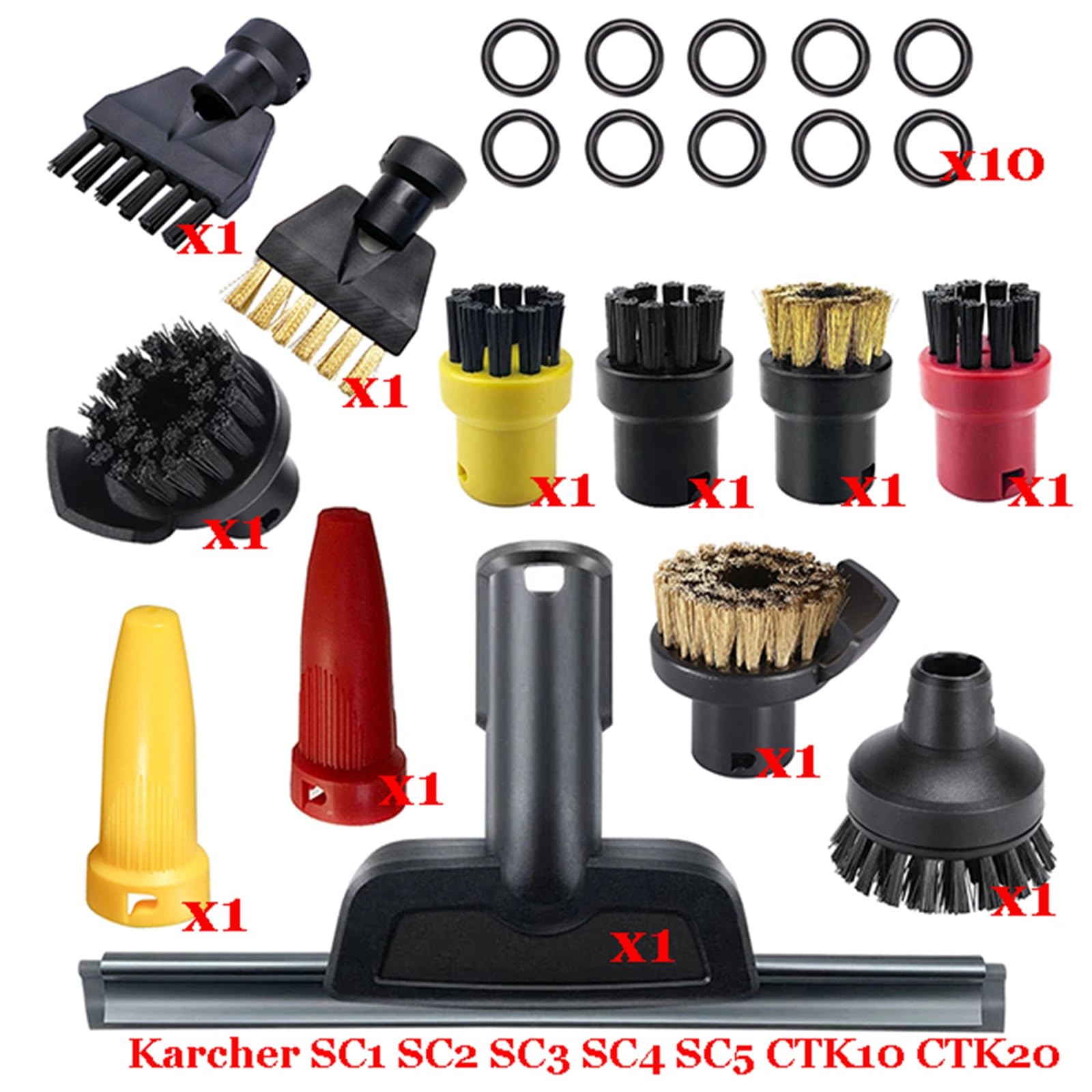 Szwaldaper Dampf Staubsauger Maschine for SC1 SC2 SC3 SC4 SC5 SC7 CTK10 CTK20 Teile Pinsel Kopf Leistungsstarke Düse Zubehör Ersatzteile für Dampfreiniger(Set-20) von Szwaldaper