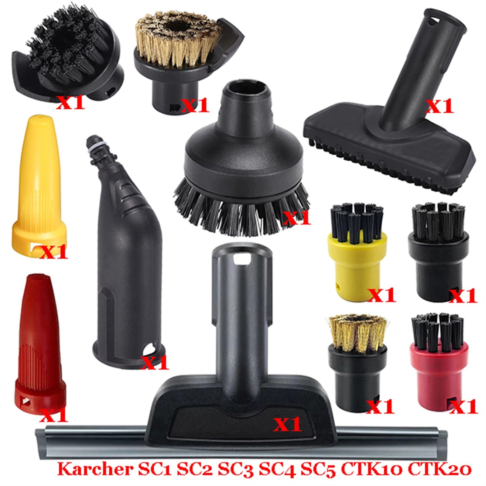 Szwaldaper Dampf Staubsauger Maschine for SC1 SC2 SC3 SC4 SC5 SC7 CTK10 CTK20 Teile Pinsel Kopf Leistungsstarke Düse Zubehör Ersatzteile für Dampfreiniger(Set-21) von Szwaldaper
