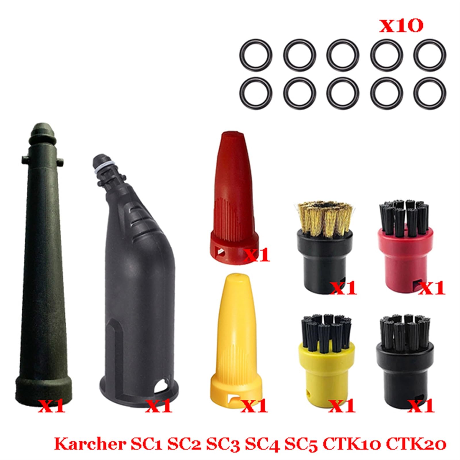 Szwaldaper Dampf Staubsauger Maschine for SC1 SC2 SC3 SC4 SC5 SC7 CTK10 CTK20 Teile Pinsel Kopf Leistungsstarke Düse Zubehör Ersatzteile für Dampfreiniger(Set-3) von Szwaldaper