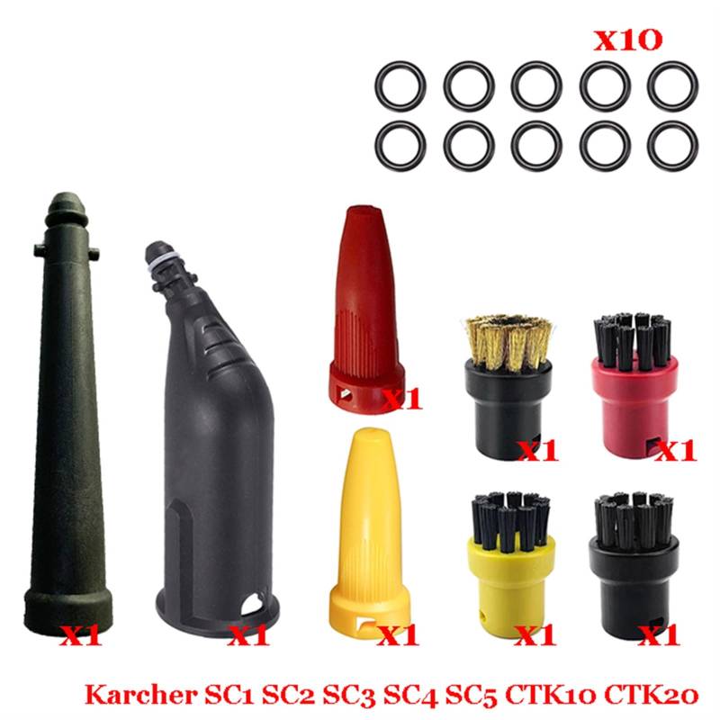 Szwaldaper Dampf Staubsauger Maschine for SC1 SC2 SC3 SC4 SC5 SC7 CTK10 CTK20 Teile Pinsel Kopf Leistungsstarke Düse Zubehör Ersatzteile für Dampfreiniger(Set-3) von Szwaldaper