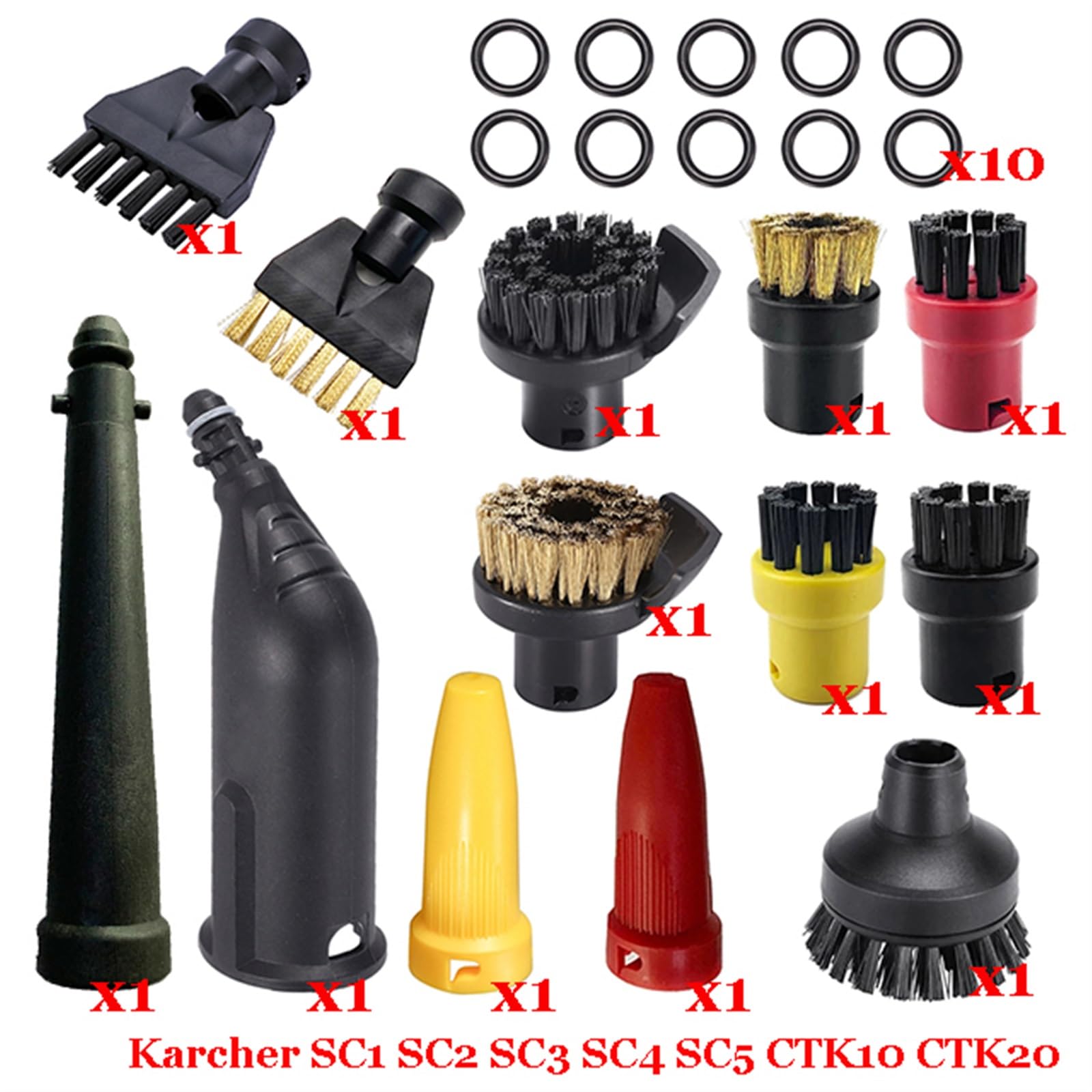 Szwaldaper Dampf Staubsauger Maschine for SC1 SC2 SC3 SC4 SC5 SC7 CTK10 CTK20 Teile Pinsel Kopf Leistungsstarke Düse Zubehör Ersatzteile für Dampfreiniger(Set-6) von Szwaldaper