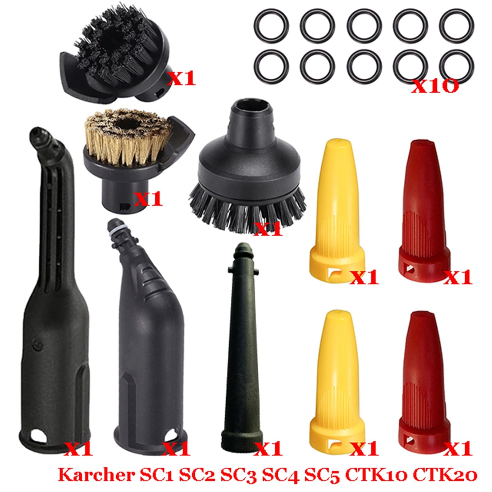 Szwaldaper Dampf Staubsauger Maschine for SC1 SC2 SC3 SC4 SC5 SC7 CTK10 CTK20 Teile Pinsel Kopf Leistungsstarke Düse Zubehör Ersatzteile für Dampfreiniger(Set-8) von Szwaldaper