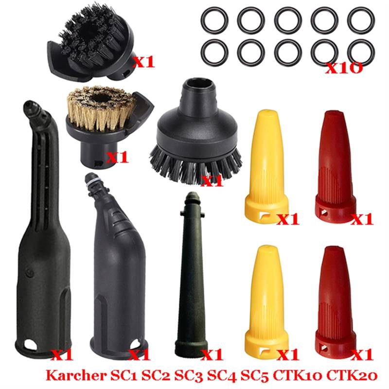 Szwaldaper Dampf Staubsauger Maschine for SC1 SC2 SC3 SC4 SC5 SC7 CTK10 CTK20 Teile Pinsel Kopf Leistungsstarke Düse Zubehör Ersatzteile für Dampfreiniger(Set-8) von Szwaldaper