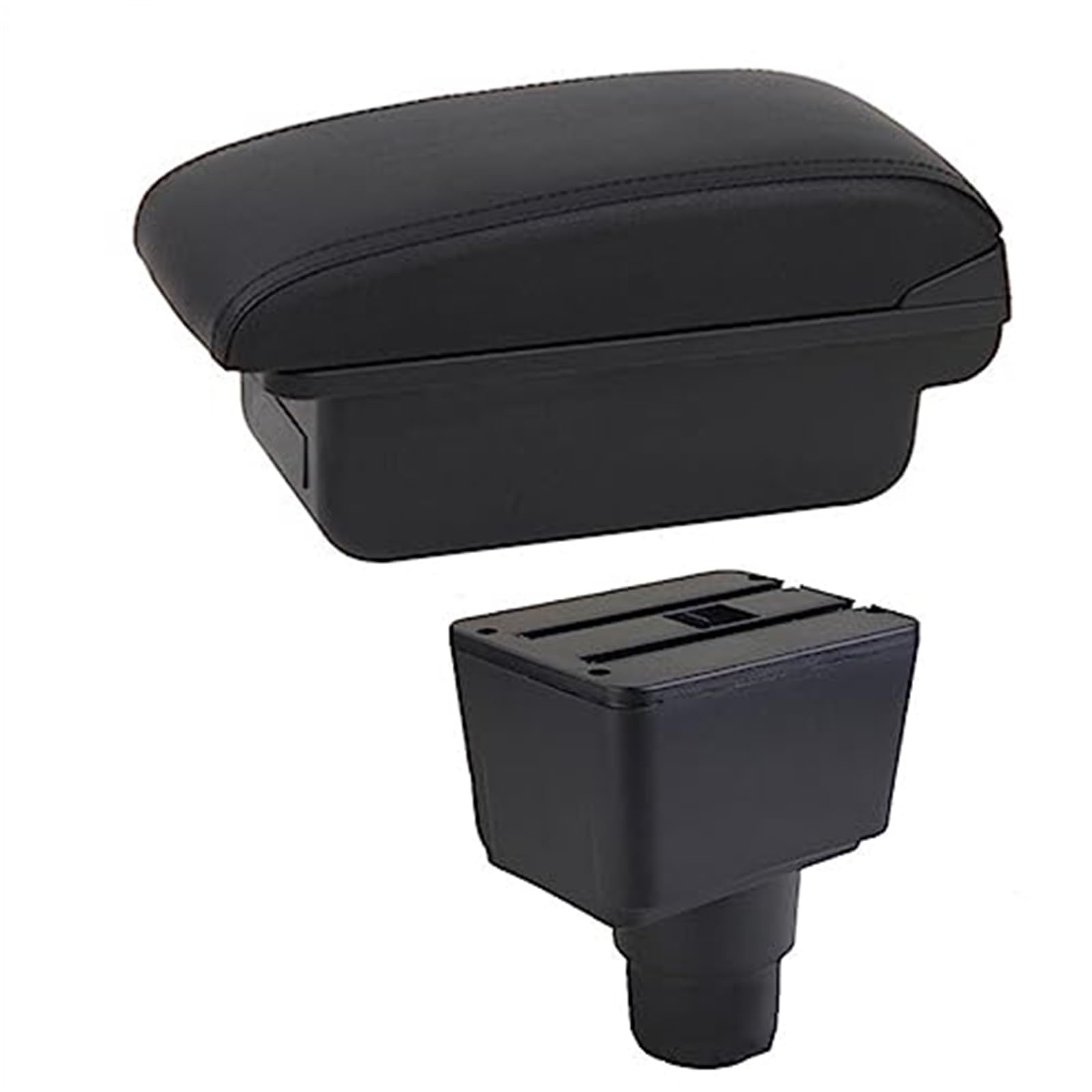 Szwaldaper Details for Innenraum der Auto-Armlehnenbox, Zubehör for Nachrüstung der Mittelkonsole, for Ford, for Ecosport, 2018 2019 2020 2021 Auto-Armlehnenbox(Black B1 Black Line) von Szwaldaper