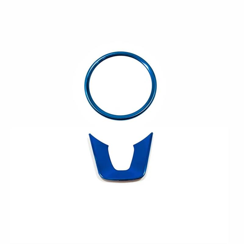 Szwaldaper Edelstahl Auto Lenkrad Knopf Aufkleber Dekoration Abdeckung Trim Styling, for Kia, Ceed Forte 2018 2019 Auto-Lenkradaufkleber(Blue AB) von Szwaldaper